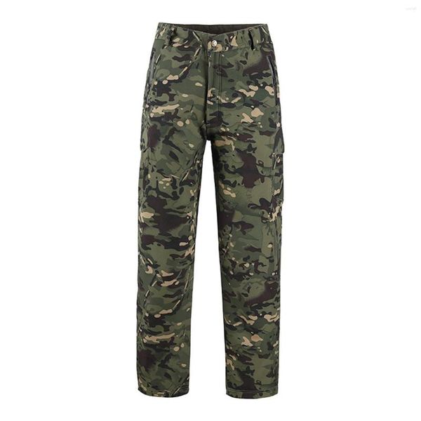 Calça Masculina Man Oversize Camuflada com Fivela Cintura Alta Vários Bolsos Casual Longo Senhoras Vintage Esportes Ao Ar Livre