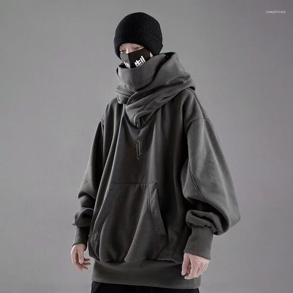 Männer Hoodies Nationalen Mode Pile Kragen Mit Kapuze Pullover Männer Und Frauen Lose Oversize Nische High Street Paar Tops