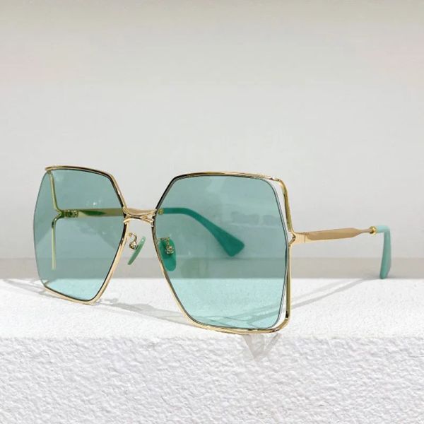 Óculos de sol para mulheres clássicas de moda de verão 0817s estilo metal braços de metal e tampa de espelho de cor de cor de cor de cor leve importada Anti -UV400 Eye Protect Glasses mass