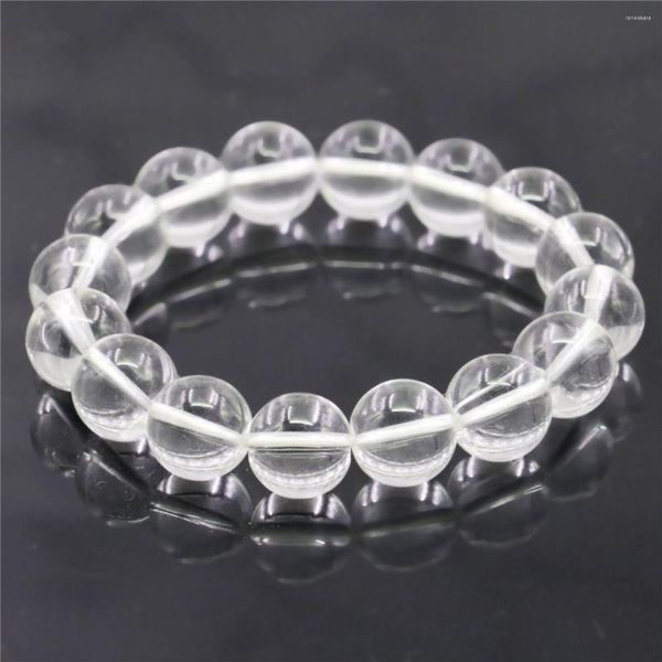 Pulseiras de elo 12mm Natural Redondo Pulseira de Cristal Branco Jades Calcedônia Jaspers Pedra Feminina Menina DIY Feito à Mão Elástico Jóias da Moda