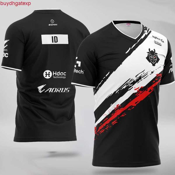 2023 Takım eSports Erkek ve Kadın Tişörtleri Yeni LOL CSGO G2 Kısa Kollu T-Shirt G2 Jersey Özelleştirilebilir Ad Yüksek Kalite Giyim Rahat