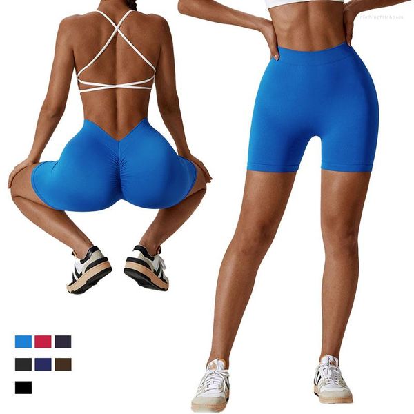 Активные шорты Women Gym Gym Strate Fitness 3 цента брюки бесшовные йога леди активная одежда. Бульфующие беговые спортивные леггинсы