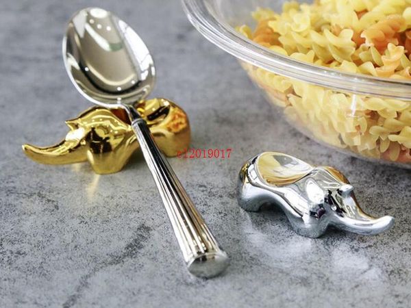 Bacchette 200 pezzi regali in stile cinese creativo acciaio inossidabile animale dorato argento rinoceronte forchetta utensili da tavola da cucina