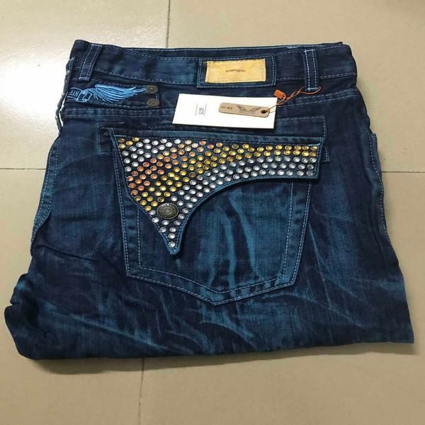 Yeni Robin Fashion Jeans Erkek Marka Marka Biker Tasarımcısı Adam Yırtık Denim Pantolon Erkekler Uzun Düz Boyut 304264dr