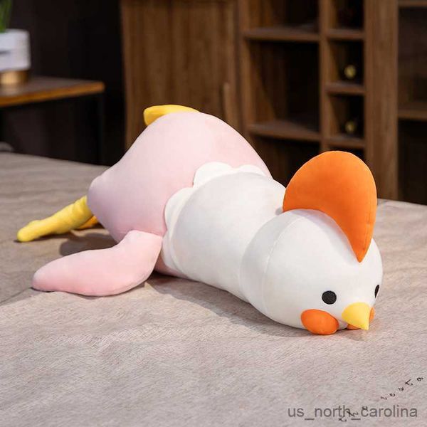 Animali di peluche imbottiti Nuovo giocattolo di pollo morbido gigante e peluche cartone animato bambola di pollo da sonno a sonno lungo regalo di compleanno R230810