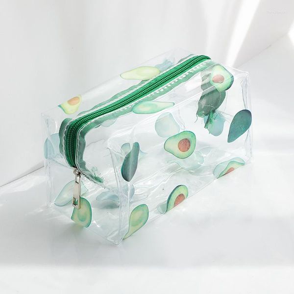 Estojo para lápis Papelaria Kawaii Transparente Trousse Bolsa para maquiagem Bolsa para canetas de grande capacidade