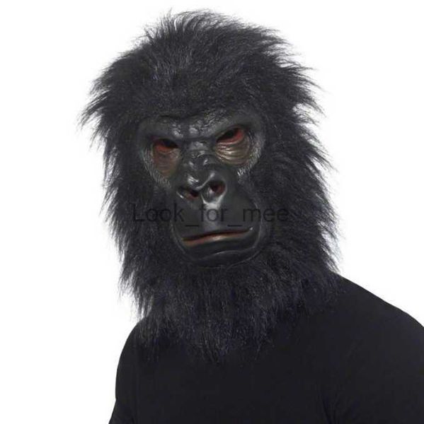 Black Gorilla Latex Maske Erwachsene Full Face Funny Animal Maske Halloween Party Cosplay Kostüm Requisiten Realistische Kopfbedeckung HKD230810