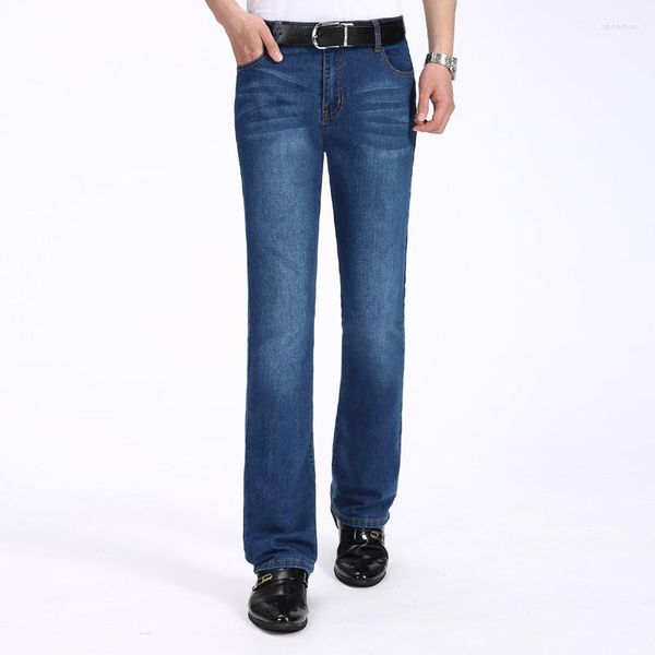 Мужские джинсы Мужская корейская версия джинсовых штанов с микро-колоколом Slim Estact Flare больше размера 28-34