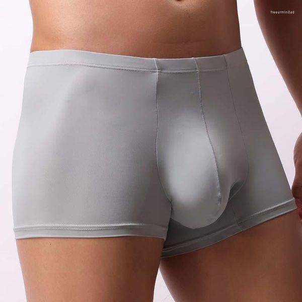 Unterhosen Eis Seide Transparent Herren Boxer Unterwäsche Sexy U Konvexen Beutel Männliche Höschen Männer Boxershorts Hohe Qualität Sommer Mann