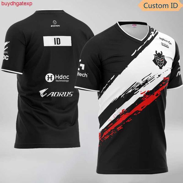 2023 Team eSports Erkek ve Kadın T-Shirts Yeni G2 T gömlekleri Moda Sokak Giyim Yüksek Kalite Özel Kimlik Jersey Oyunu LOL CSGO Top Pro Oyuncular