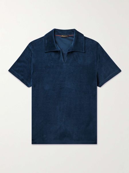 Erkekler Polo T Shirtler Yaz Loro Piana Yeni Stil Polos Gömlek Kısa Kollu Tshirt koyu mavi