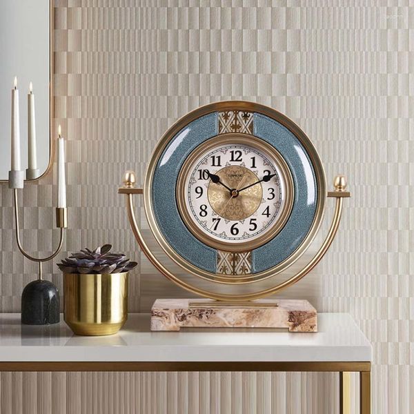 Relógios de mesa Sala de estar Pêndulo Nórdico Criativo Cabeceira Moderno Grande Retro Ev Saati Decoração para Casa Luxo