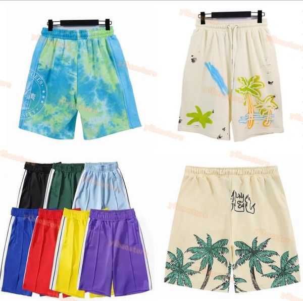 Verão masculino palm shorts casais joggers calças de alta rua calções de natação homem das mulheres streetwear azul