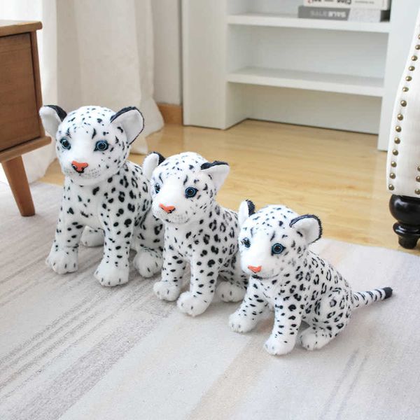 Animali di peluche ripieni 23 cm Simulazione Leopardo delle nevi Ghepardo Peluche Ripiene Morbido Foresta Animale Leone Bambola Giocattoli per bambini Ragazze Regalo di compleanno Decor