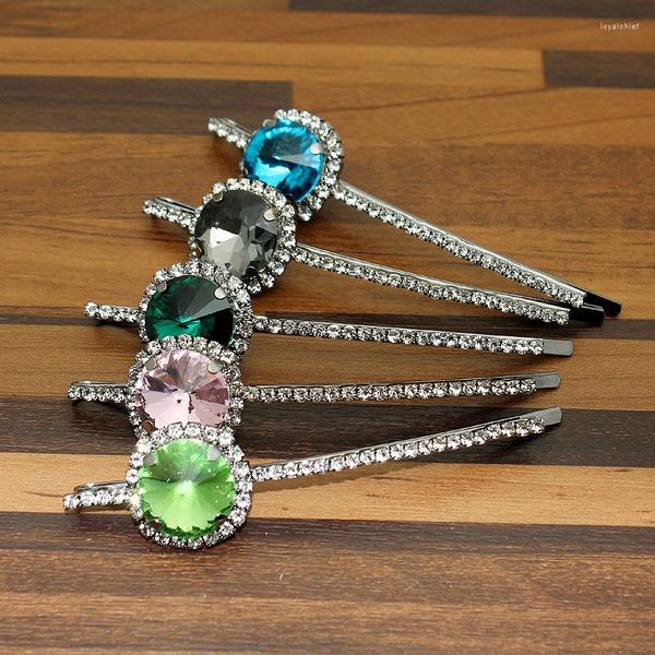 Haarspangen, einzigartige, glitzernde, runde Kristall- und Strass-Clip, Diamant-Vintage-Haarspange für Damen und Mädchen, Accessoires, Schmuck