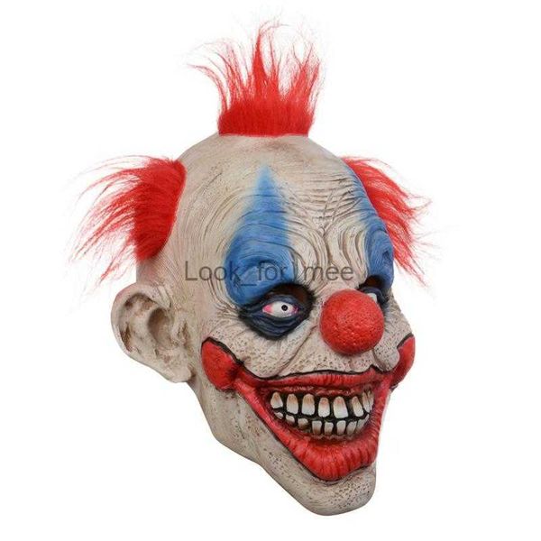 Copertura del viso 1pcs comoda e traspirante Copertura da clown di Halloween Copertura clown spaventosa con capelli rossi Capelli per Halloween HKD230810