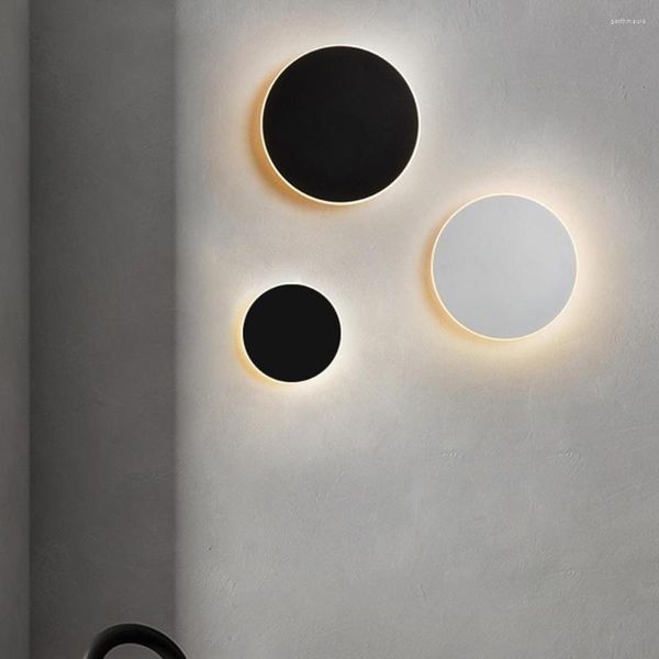 Candeeiros de parede Lâmpada LED Sensor de toque Luz 7W 10W Quente Eclipse Solar Ambiente Corredor Escadas Quarto Cabeceira