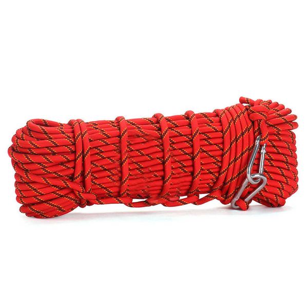 Rock Protection Safety Rope Climbing 10M 10mm Equipment Polyester Red/Bule Static Thick Knit Tree Wall High Performance Quality HKD230811