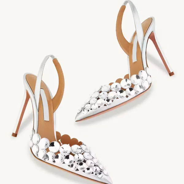 Aquazzura rhinestone sandalet tasarımcı platform topuklu kadın ayakkabılar çapraz tasarım kapalı ayak parmağı sırt elbisesi ayakkabı 11.5cm yüksekliğinde topuklu deri sandal 35-41