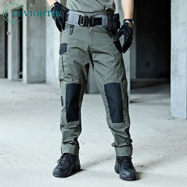 Calça Masculina Masculina Militar Tactical Cargo Army Green Combat Trousers Multi Bolsos Cinza Uniforme Paintball Airsoft Outono Roupas de Trabalho 230809