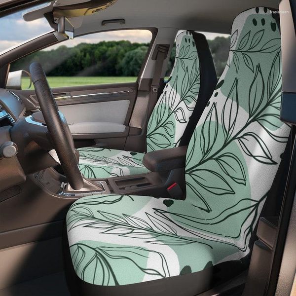 Coprisedili per auto | Stampa di piante di fiori verdi Proteggi dalle macchie Accessori moderni alla moda per le donne