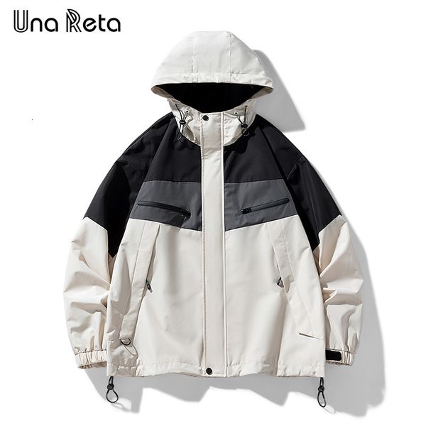 Мужские куртки Una reta Men Streetwear Casual Plus Size Trade Cleed Pail Harajuku Spring Owumn Hip Hop Zipper Splicing Par