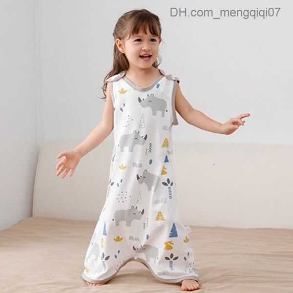 Pyjamas Sommerbaby-Baumwoll-Ärmel und Schlafsack für 0-6 Jahre Säuglinge zum Tragen von Decken Babyweiche Schlafsäcke und Baby Pyjamas Z230811