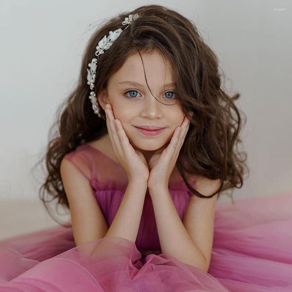 Abiti da ragazza senza maniche Tulle Fluffy Layered Delicato abito da principessa a fiori Ballo per feste di nozze Regalo per bambini da sogno per la prima comunione