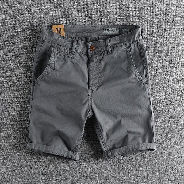 Shorts Masculino 3251# Summer America Retrô Tecido Casual Cargo Moda Puro Algodão Lavado Velho Juvenil Esportes Calças até o Joelho