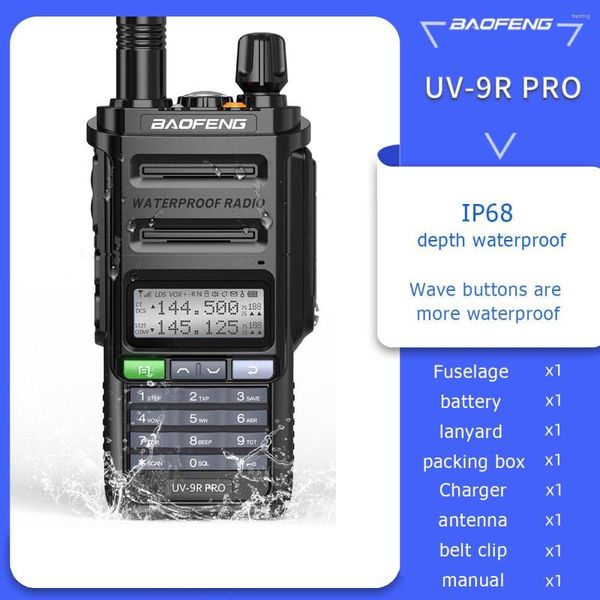 Walkie Talkie UV-9RPRO Walkie-Talkie Высокочастотный высокоэффективный ручной работы с водонепроницаемой функцией с разнообразными цветами