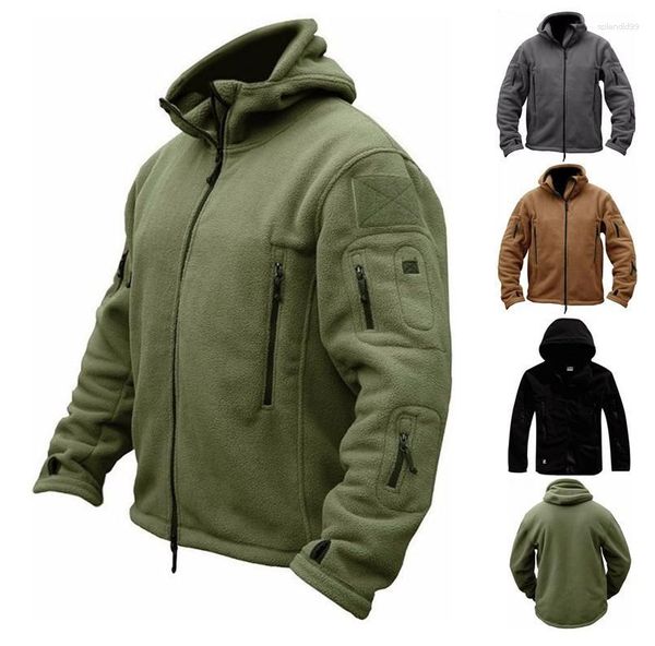 Erkek Ceketler Spor Yürüyüş Polar Hoodie Ordusu Kış Ceket Taktik Açık Sıcak Yün Savaş Askeri Pamuk