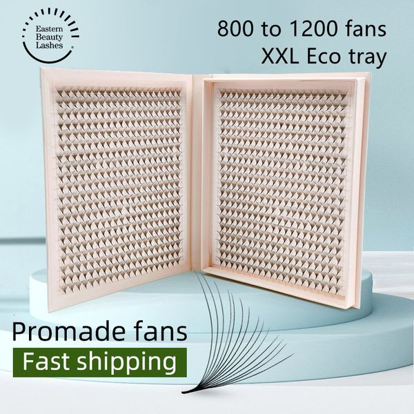 Ложные ресники Восточные ресницы красоты 1200 фанатов XXL Mega Tray Matte Ultra Dark Premade Vreamde Fan Поэтапный базовый базовый ресницы S 230809