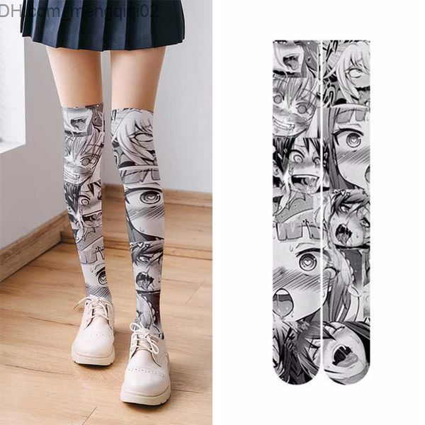 Çoraplar çorap yeni 3d sevimli karikatür yaz diz çorapları kadın gri japon rol yapma bacak çorapları kız seksi ipek ince çoraplar z230810