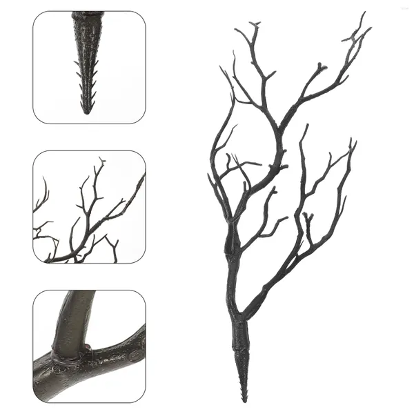 Fiori decorativi 4 pezzi Accessori per corna finte Fascia per capelli Rami fai-da-te Ornamenti di Halloween Albero artificiale Layout di nozze Puntelli Plastica finta