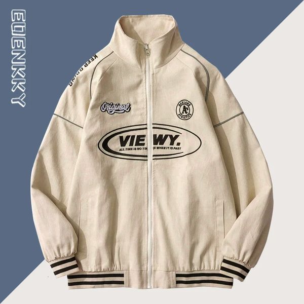 Erkek Hoodies Sweatshirts Japon Beyzbol Ceket Kadınlar Bahar Mektubu Baskı Kore Spor Giyim Bombacı Katlar Erkekler Moda Gevşek Kolej Windbreaker Ceketler 230810