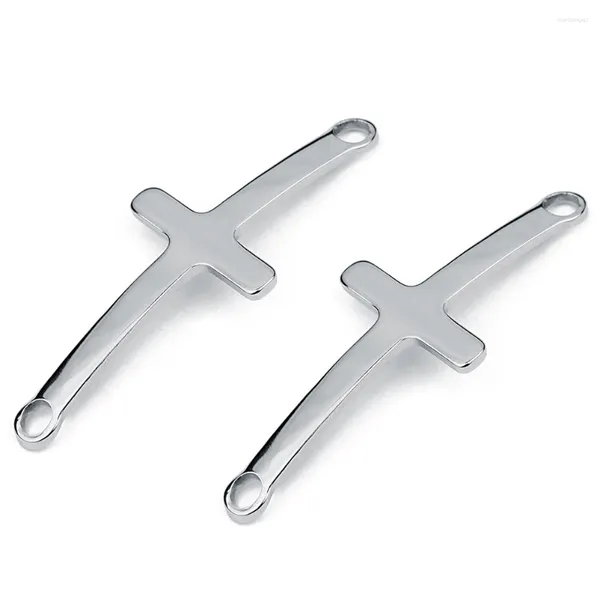 Braccialetti di fascino Connettori a croce Ciondoli in acciaio inossidabile in acciaio inossidabile per prepararsi a gioielli Bracciale