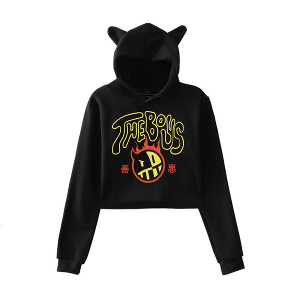 Damen Hoodies Sweatshirts JoshDub The Boys Good vs Evil Merch Streetwear Pullover Hoodie für Mädchen Cat Ear Crop 230810