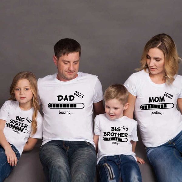 Passende Familien-Outfits für neue Papa, Mutter, Bruder, Schwester, passende Familien-Outfits, Schwangerschafts-Ankündigungshemden, lustige Babykleidung