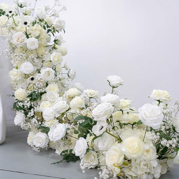 Декоративные цветы столовые бегуны цветочные композиция свадебное декор цветочное искусственное событие вечеринка на фоне проповедова
