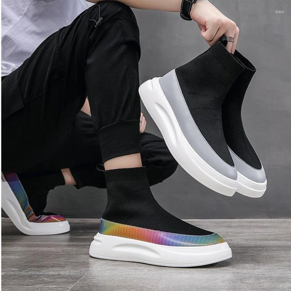 Stivali Spring Autumn Men Shoes Platform Elastic leggero e traspirante con sneakers Brand Fashion Brand