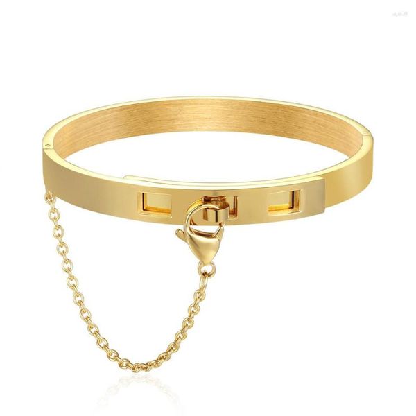 Braggle Fashion Women Men Color Gold Gold inossidabile acciaio NOEUD a braccio rotondo catena regolabile braccialetti Braccialetti gioielli