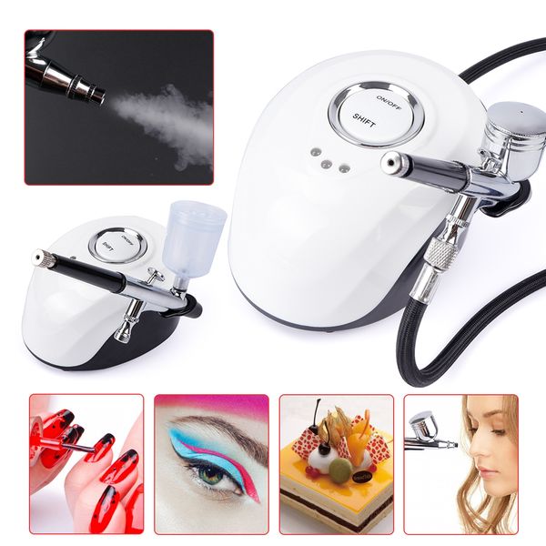 Andere Gesundheitszugänge pro Airbrush Make -up Kits Luftkompressor -Sprühpistolen -Sets für temporäre Tattoo Gesichtskörperfarbe Nagelkunstkuchen Malerei Werkzeuge 230811