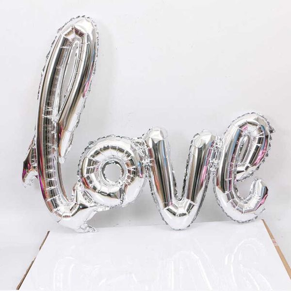 Decorazione Lettera d'amore rossa Palloncino foil Rosa Argento Oro Anniversario Matrimonio San Valentino Decorazione compleanno Puntelli foto Decor