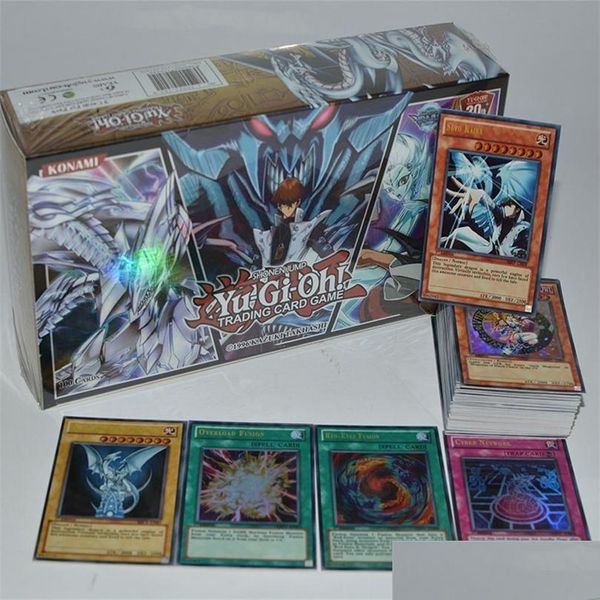 Kart oyunları yugioh 100 parça set kutusu holografik yu gi oh oyun koleksiyonu çocuk çocuk çocuk oyuncakları 220725 damla teslimat hediyeleri puzzl dhxz3