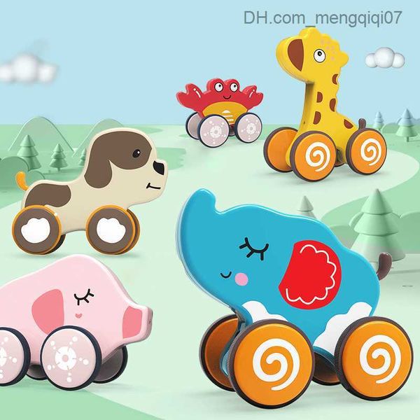 Pull Toys Kinder Spaß ziehen Spielzeug süße Cartoontiere Bären Löwen 4-Rad Mini-Autospielzeug Kleinkind Jungen und Mädchen Kindergeschenke Z230814