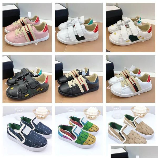 Sneakers 2023 più recente designer per bambini Casual Childrens Tennis 1977 Allenatori Girls Boys Tiger Flower Stampa in tela in tela in tela in tela Bassa C dh8sd