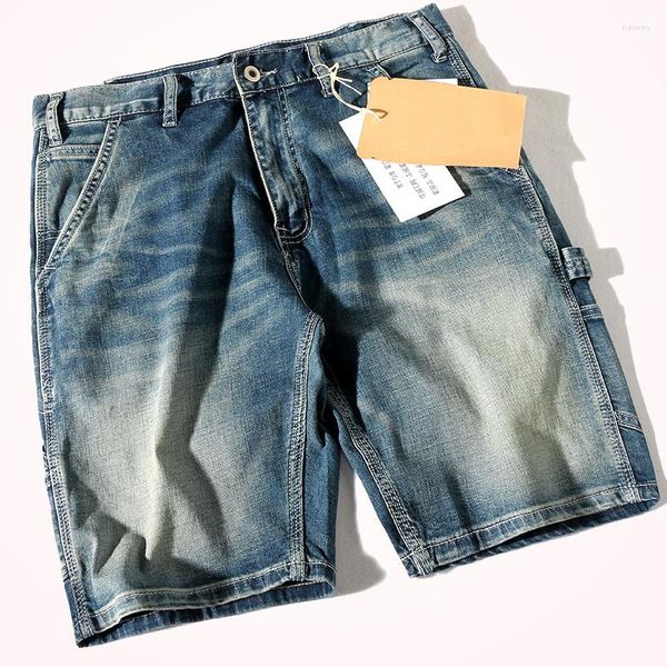 Jeans masculinos 2023 verão americano retro jeans de ferramentas