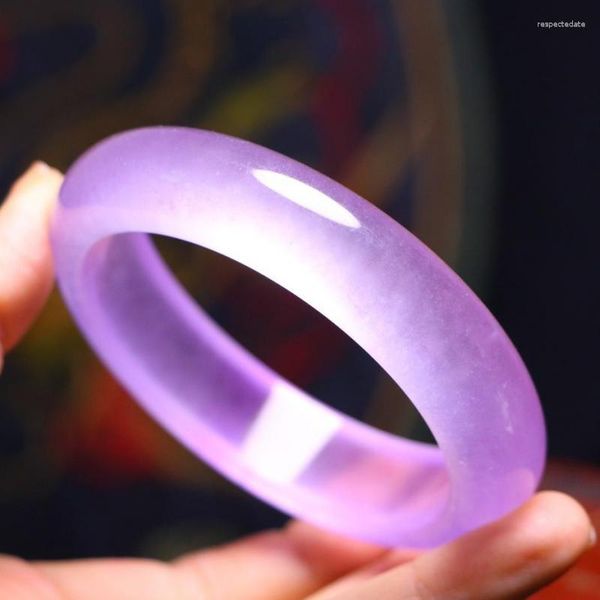 Bangle Jade Purple Myanmar Jadeite с сертификатом Burma Jades Bangles Women Natural Gemstone Fine Jewelry Accessory