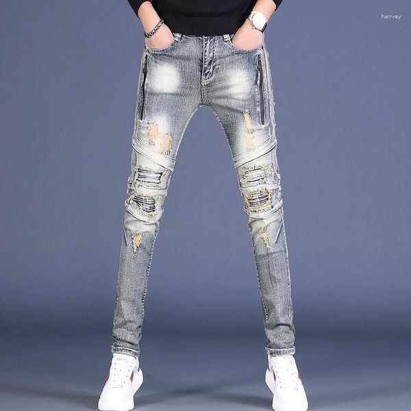 Herren Jeans 2023 Frühlings- und Herbst-Klassiker Modetrend Retro Elastic Beins Casual Slim Komfortable hochwertige 28-36