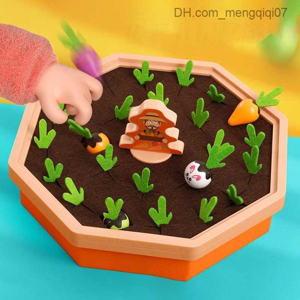 Pull Toys Early Childhood Education Toys Interaktives Gemüseentwicklung für Eltern und Kinder aus Strahlen von Gedächtniskarotten in Hand Table Spiel Z230814